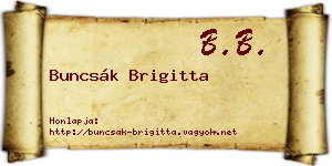 Buncsák Brigitta névjegykártya